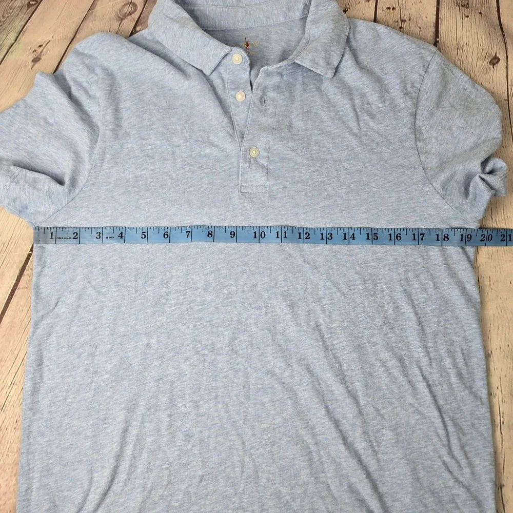 J. Crew Mens Sueded Cotton Jersey Polo Shirt Light Blue Slim Fit BW393 Size M